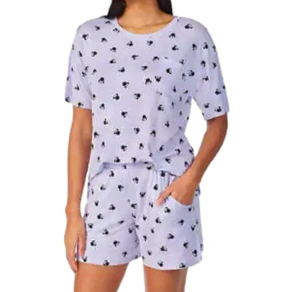 Disney Women's Pajamas Short Top Set Purple Size Large NWT - Picture 2 of 2